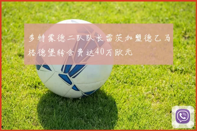 多特蒙德二队队长雷茨加盟德乙马格德堡转会费达40万欧元